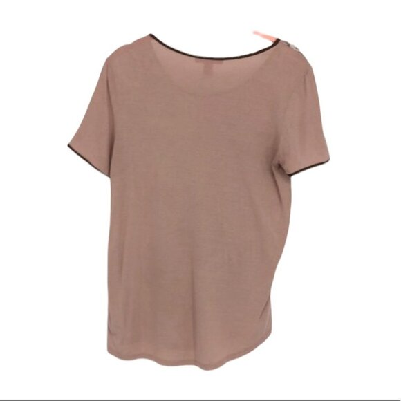 Joe Fresh pale  pink brown snakeskin print pocket t-shirt - Picture 2 of 14